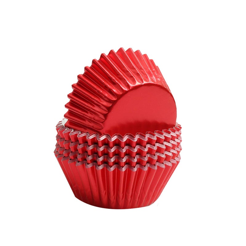 MEETINGU Red-Foil Cupcake Liners Standard Baking Cupscake For Wedding Baby shower Birthday Party(Pack of 100) … - Image 3